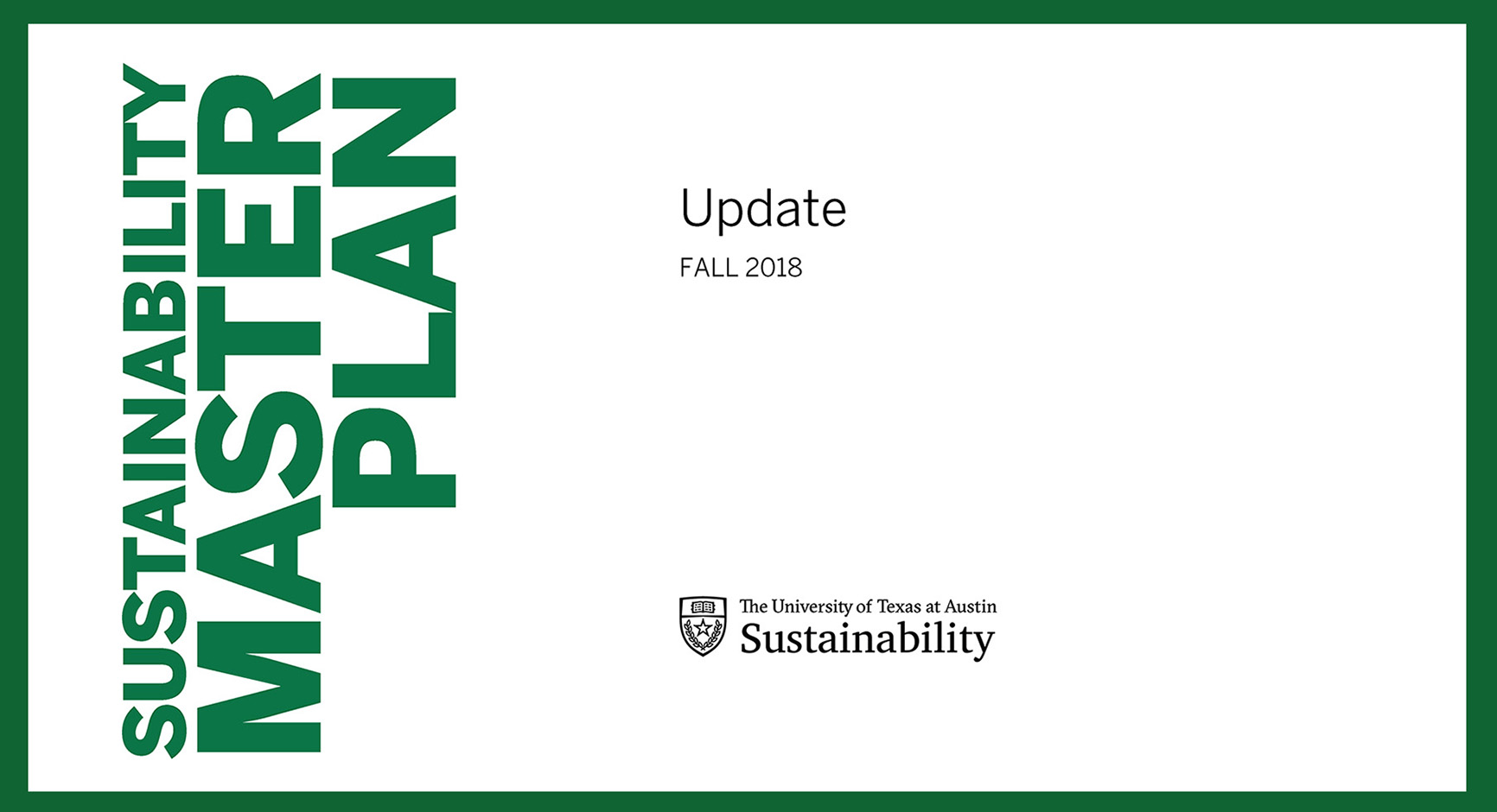 Update to the Sustainability Masterplan
