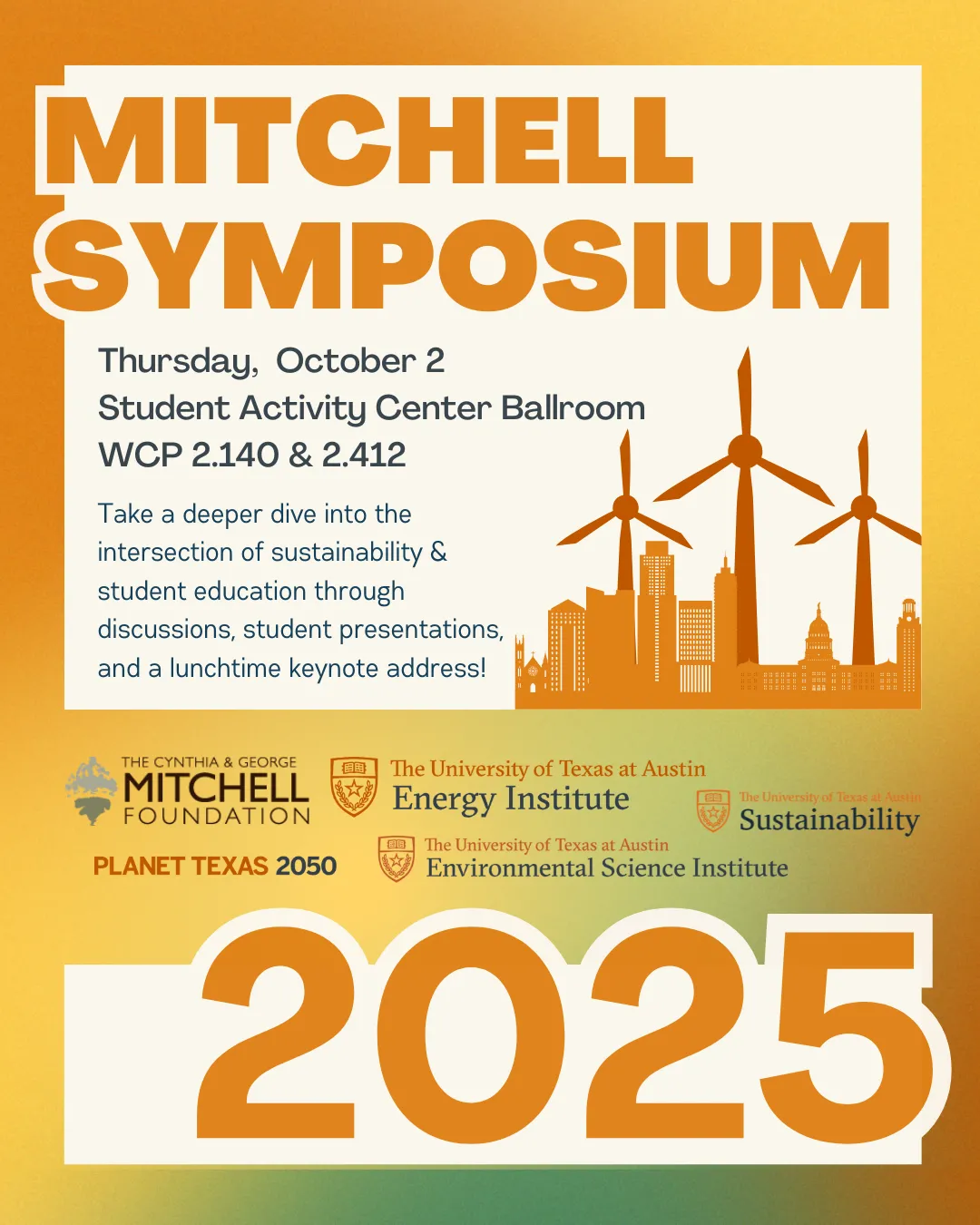 Mitchell Sustainability Symposium 2025 Flyer