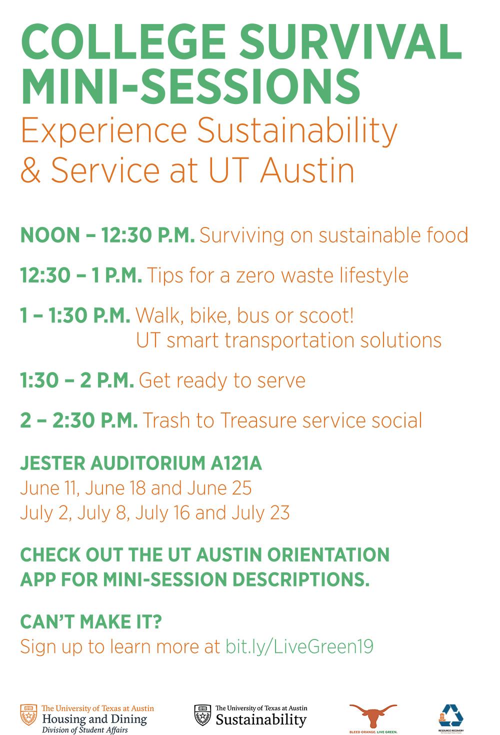 UT Sustainability at Orientation