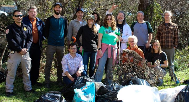 Staff Council Sustainability Committee cleans Waller Creek